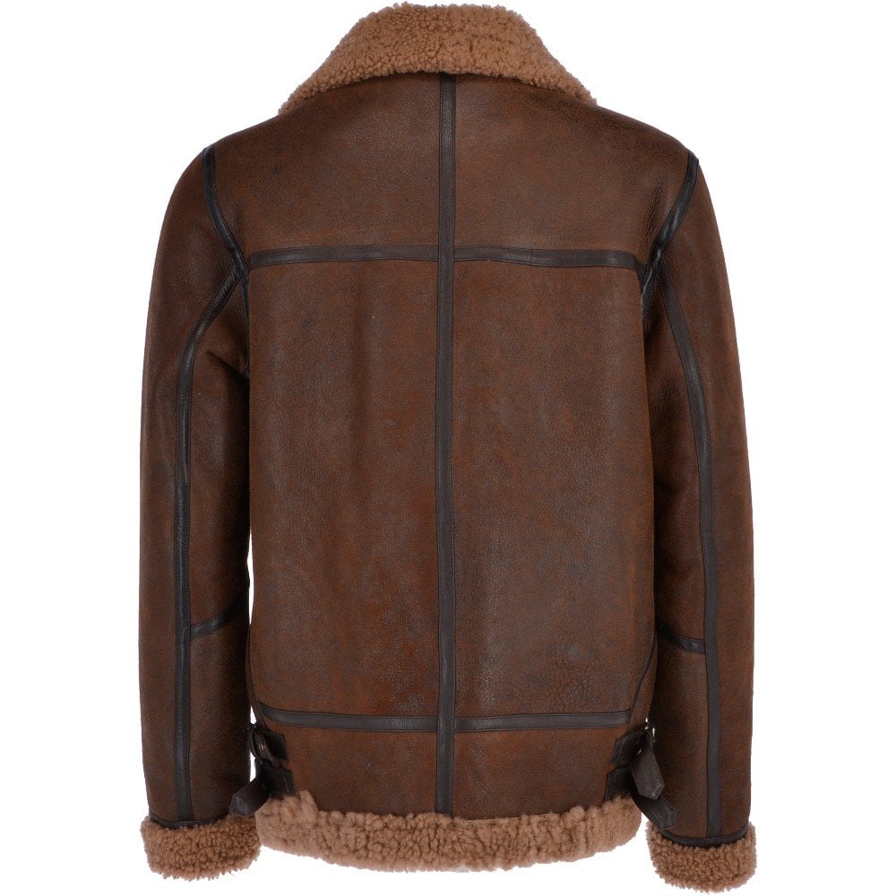 Mens B3 Aviator Sheepskin Shearling Bomber Leather Jacket