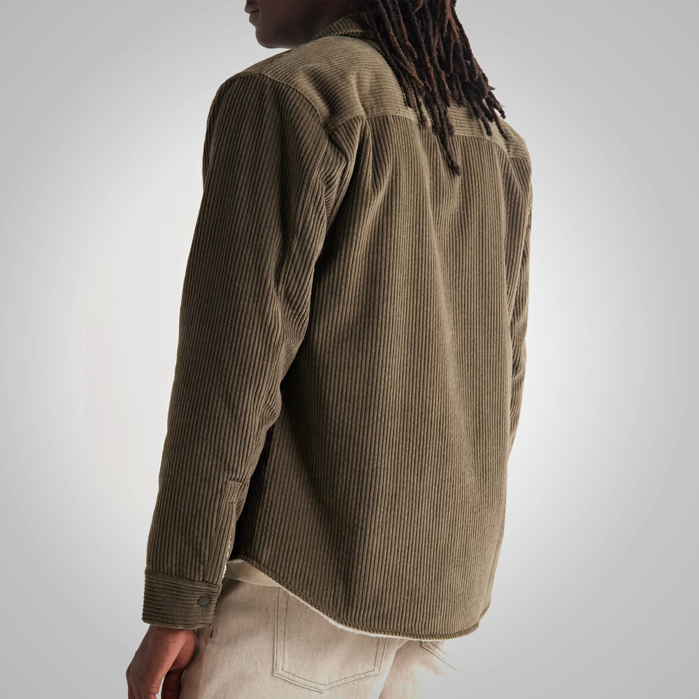 Mens Soft Shearling Corduroy Jacket