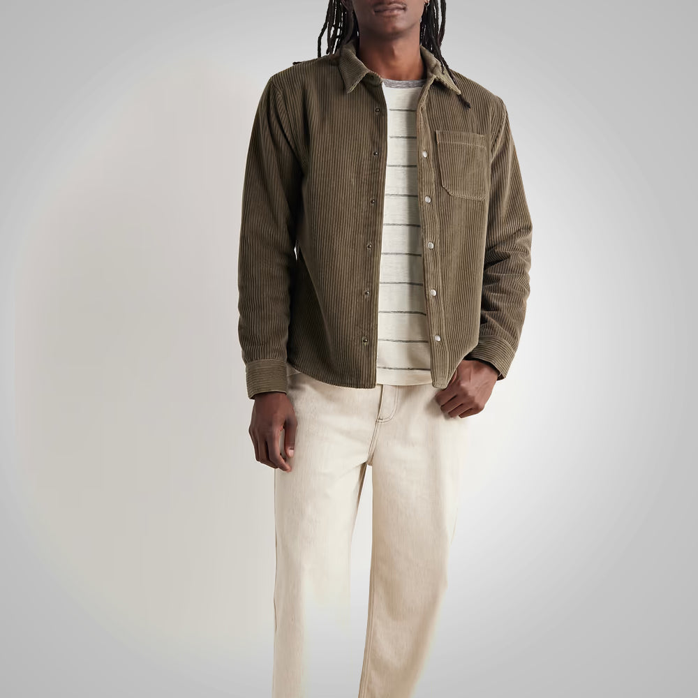 Mens Soft Shearling Corduroy Jacket