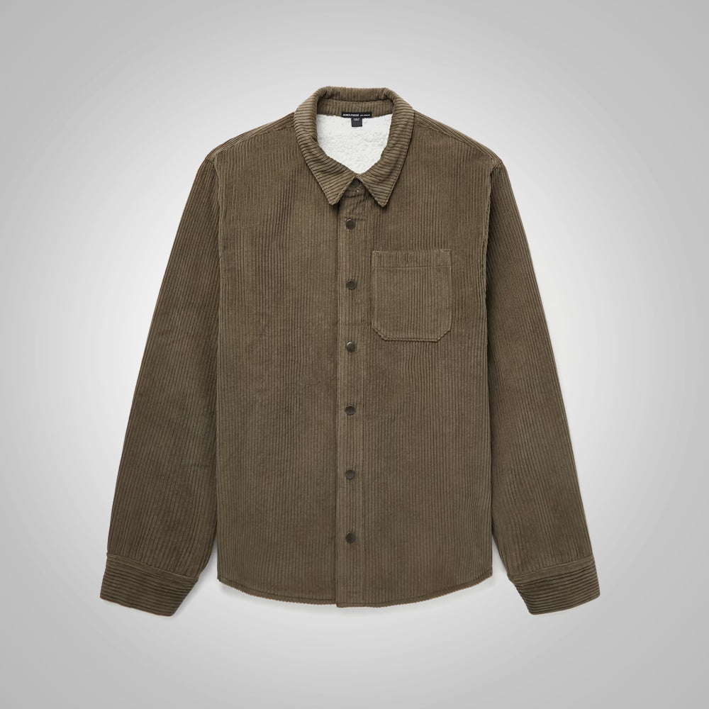 Mens Soft Shearling Corduroy Jacket