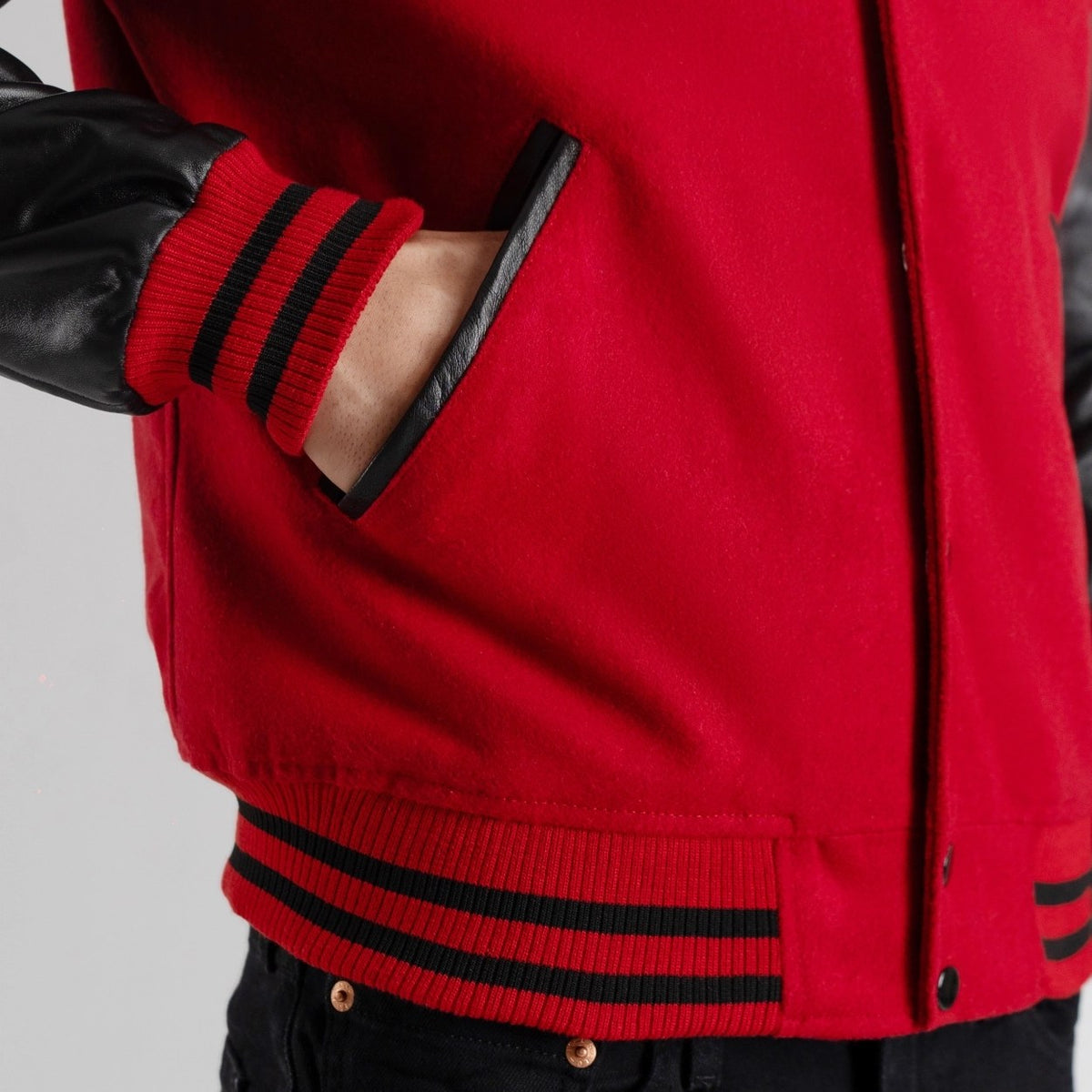 Red and Black Varsity Letterman Jacket