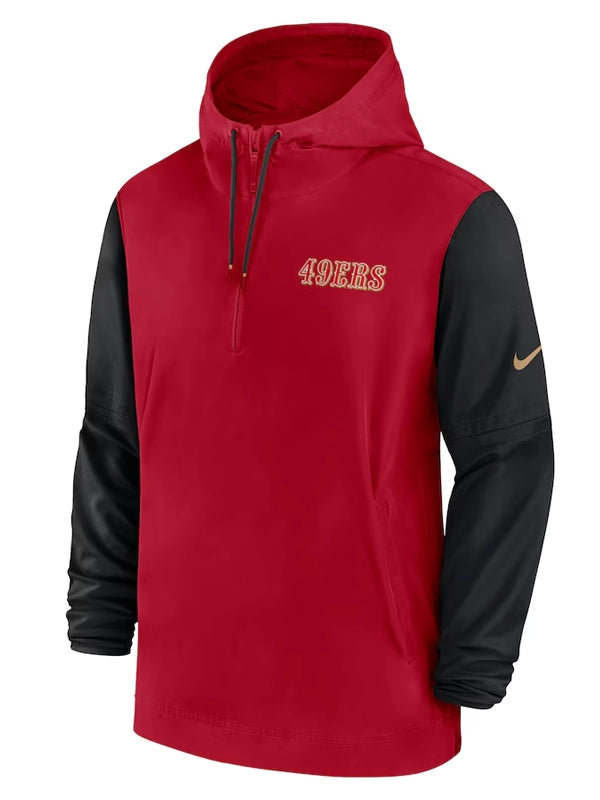 San Francisco 49ers Sideline Pre-Game Half-Zip Hoodie Jacket