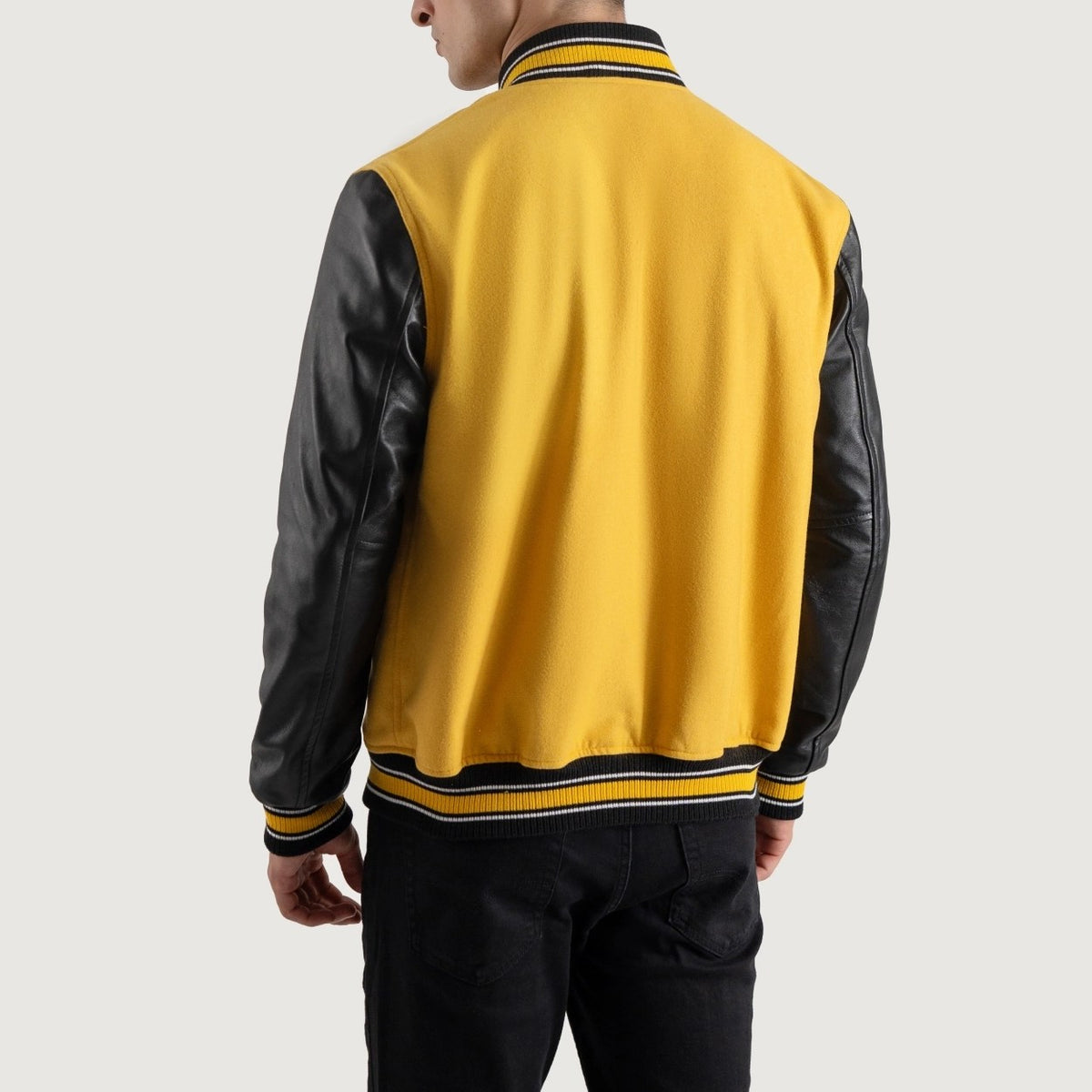 Yellow and Black Varsity Letterman Jacket
