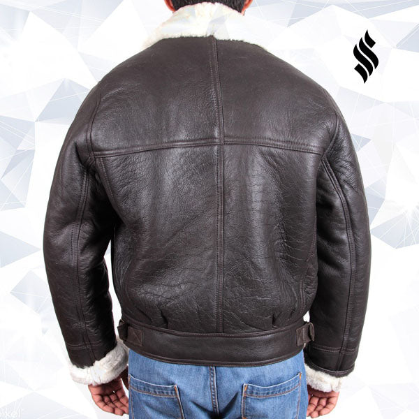 Mens B3 Aviator Shearling Sheepskin Leather Flying Jacket