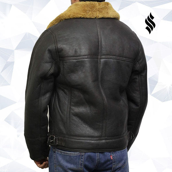 Mens Leather Shearling Sheepskin Jacket