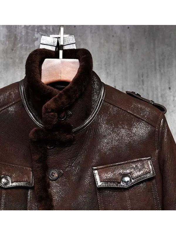 Mens B3 Pilot Aviator Sheepskin Leather Bomber Jacket