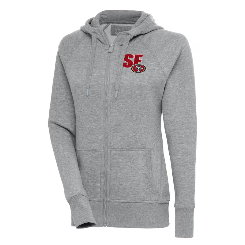 San Francisco 49ers Grey Fleece Zip-Up Hoodie